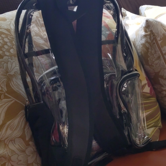 2 in 1 Large Heavy PVC Clear Backpack - Picture 4 of 8